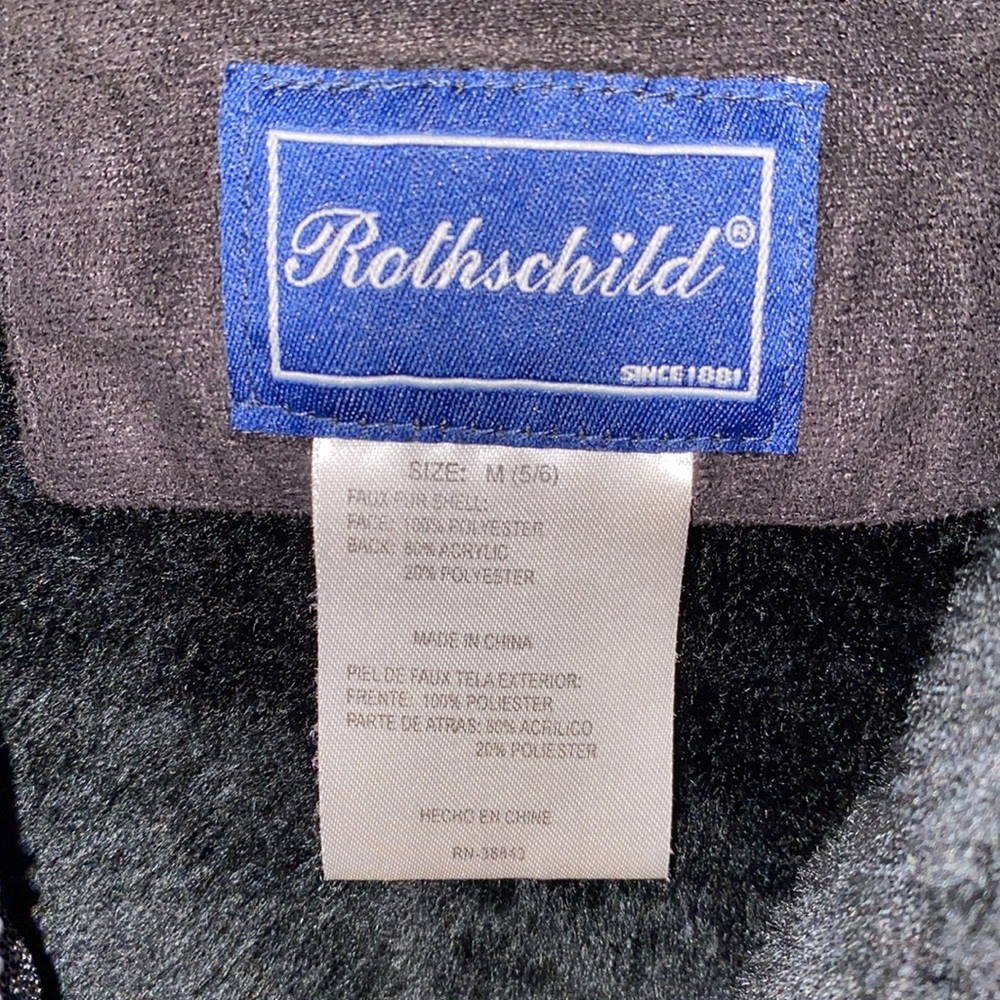 Rothschild black coat with hood warm soft cozy interior zipper closure M (5-6)​​ - Picture 5 of 5